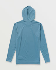 Arch Mesh Long Sleeve Hooded Surf Tee - Bay Blue