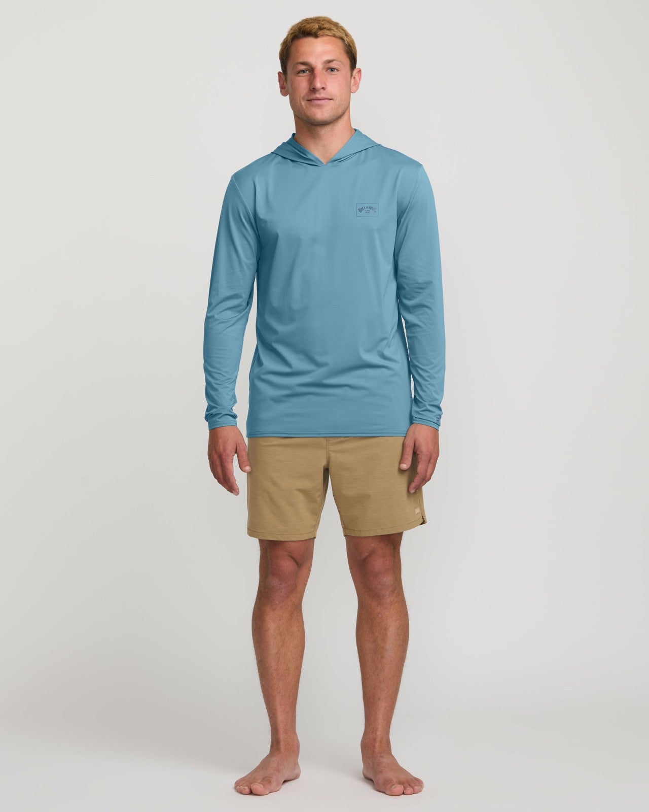 Arch Mesh Long Sleeve Hooded Surf Tee - Bay Blue