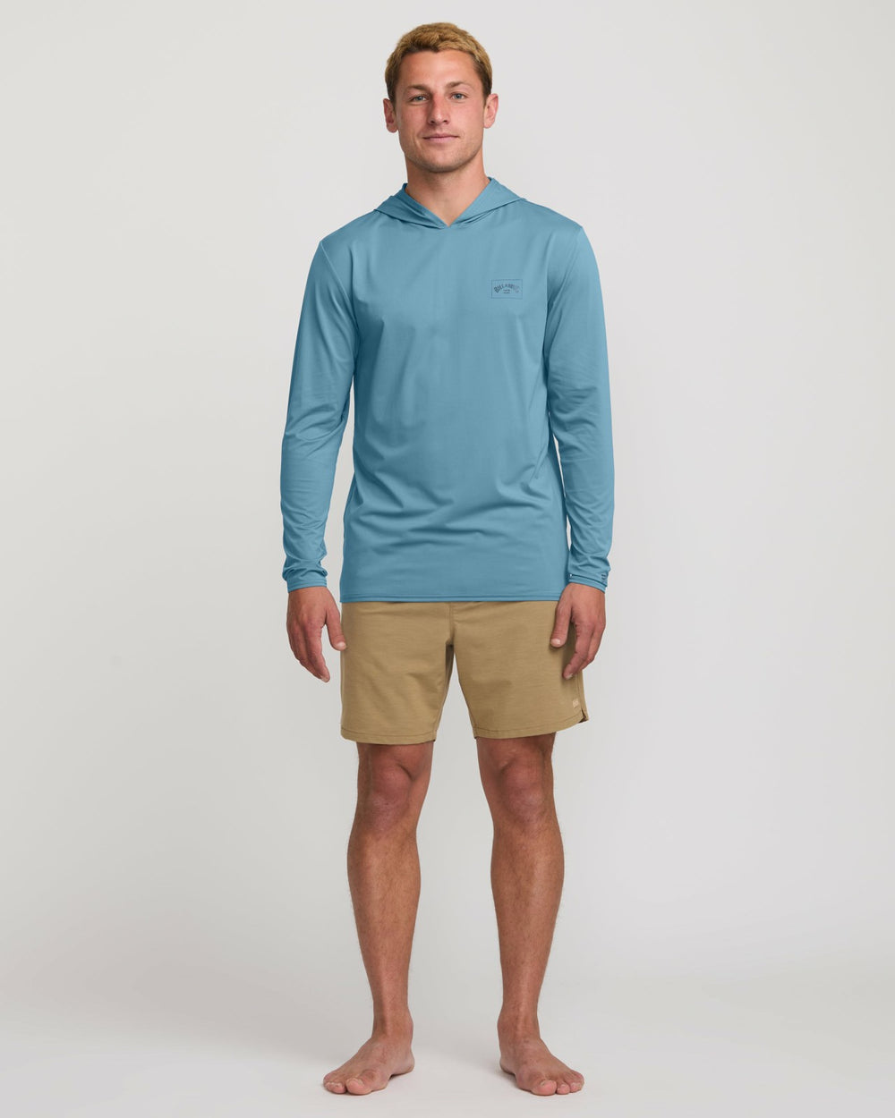 Arch Mesh Long Sleeve Hooded Surf Tee - Bay Blue