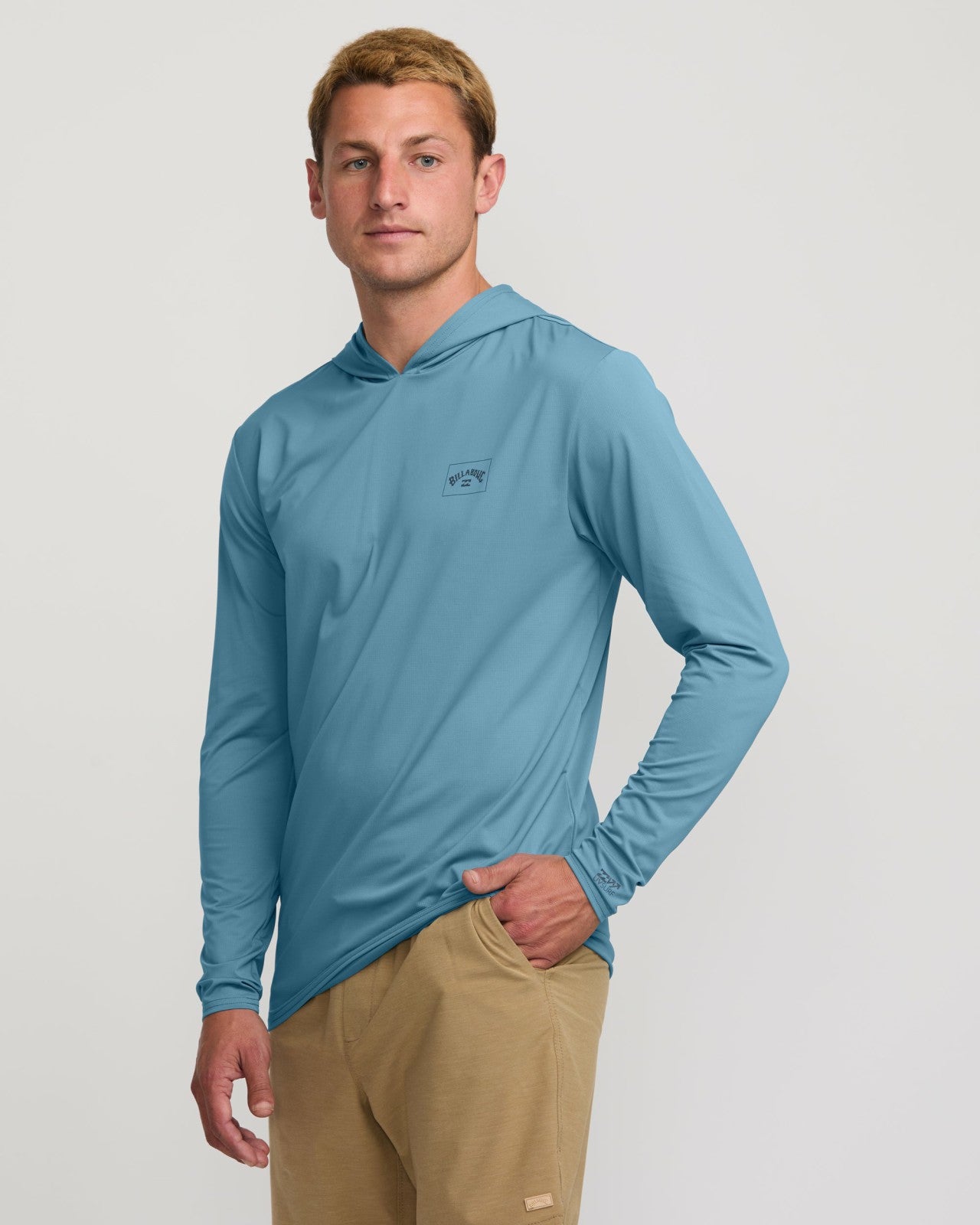 Arch Mesh Long Sleeve Hooded Surf Tee - Bay Blue