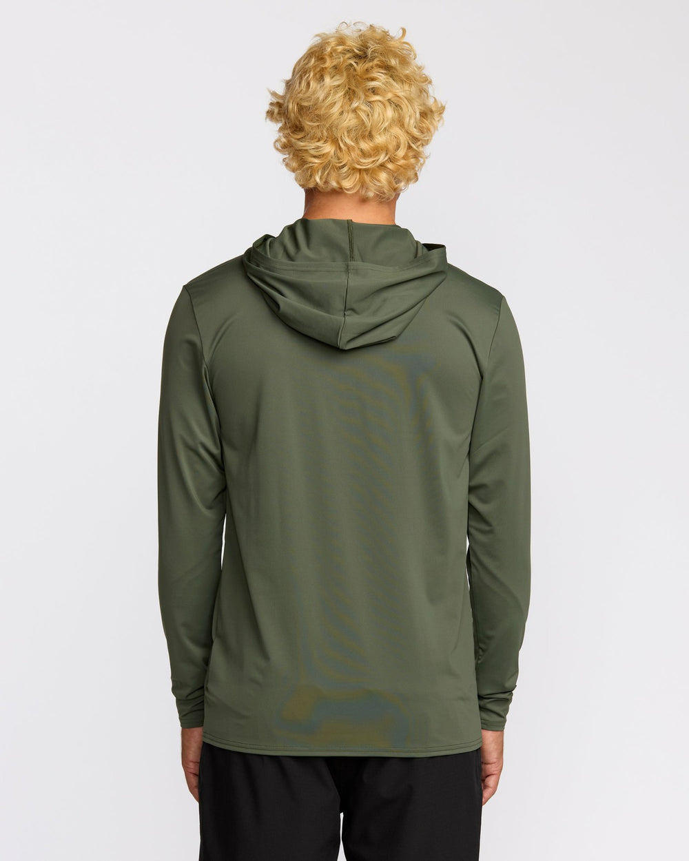 Arch Mesh Long Sleeve Hooded Surf Tee - Dark Military