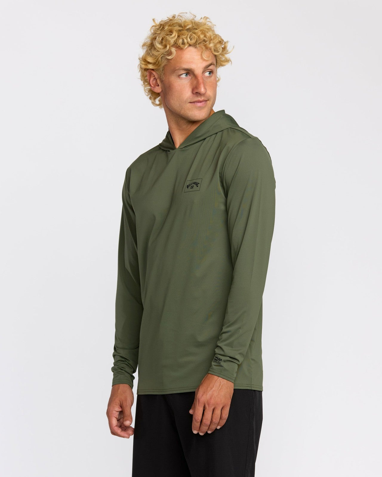 Arch Mesh Long Sleeve Hooded Surf Tee - Dark Military