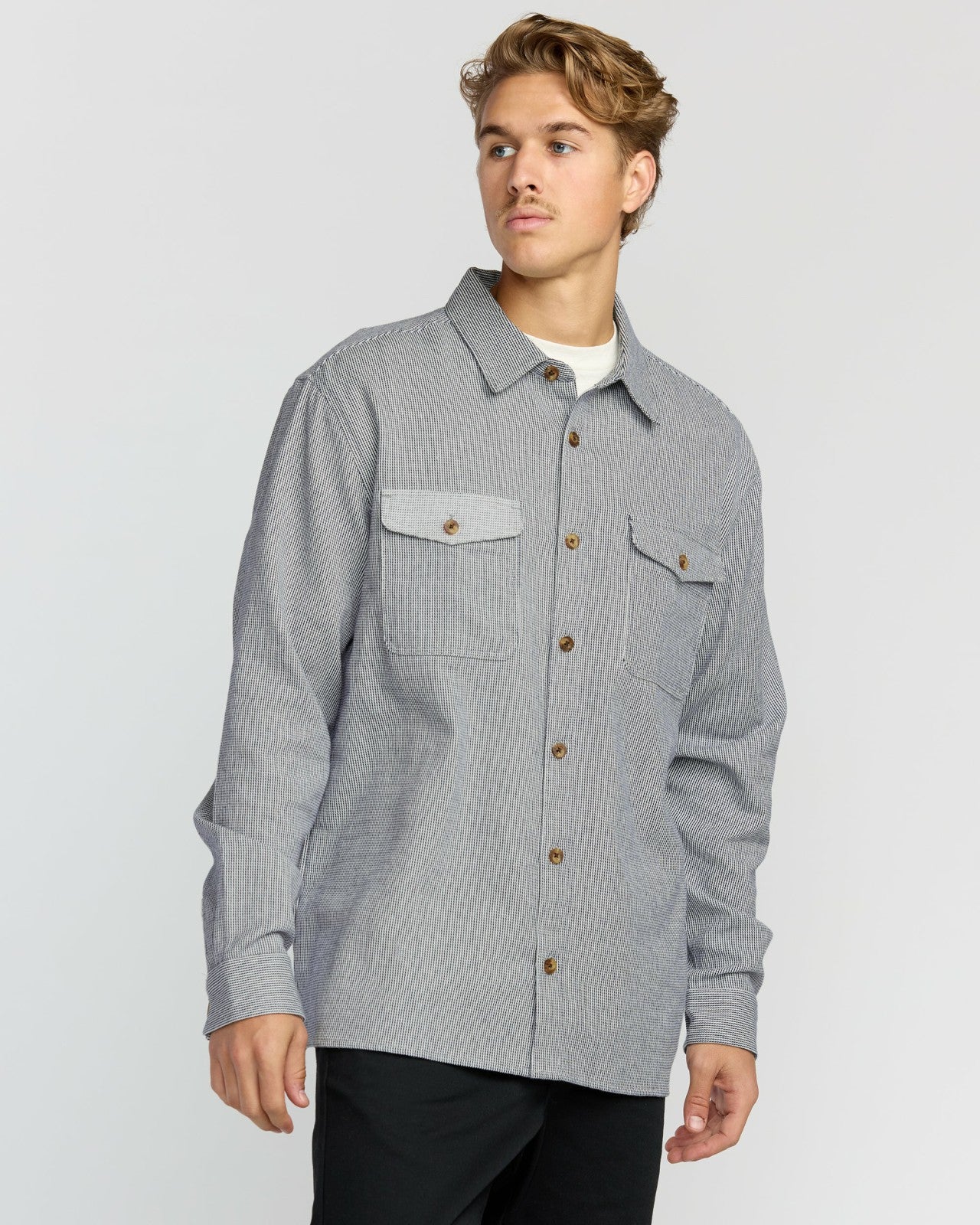 Austin Garage Long Sleeve Shirt - Stone Blue