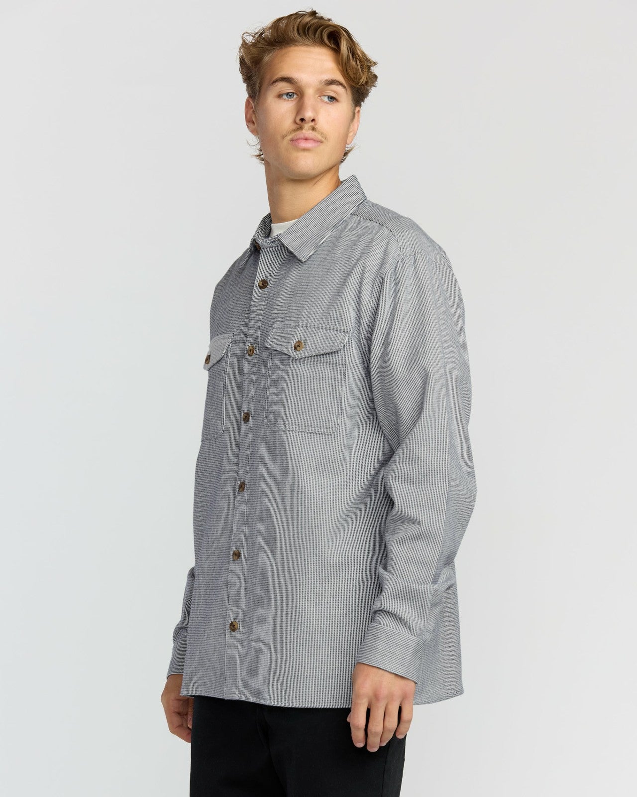 Austin Garage Long Sleeve Shirt - Stone Blue