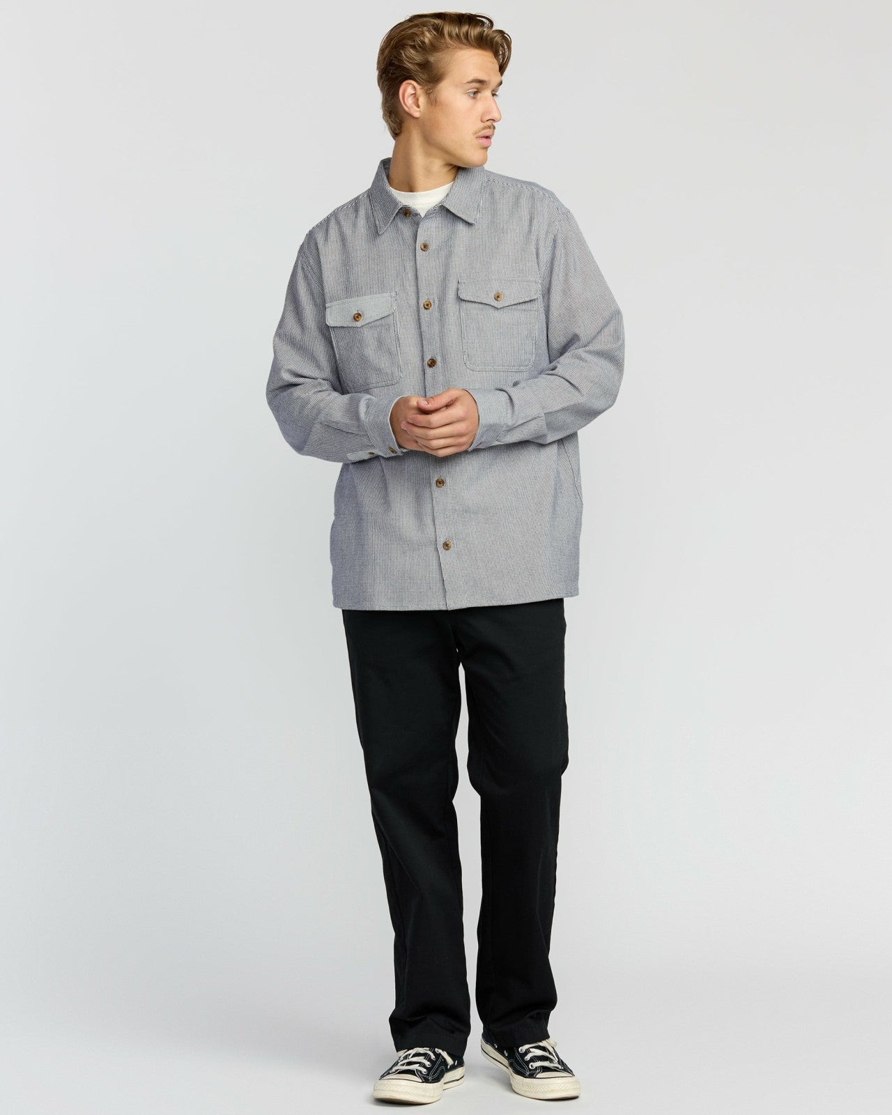 Austin Garage Long Sleeve Shirt - Stone Blue