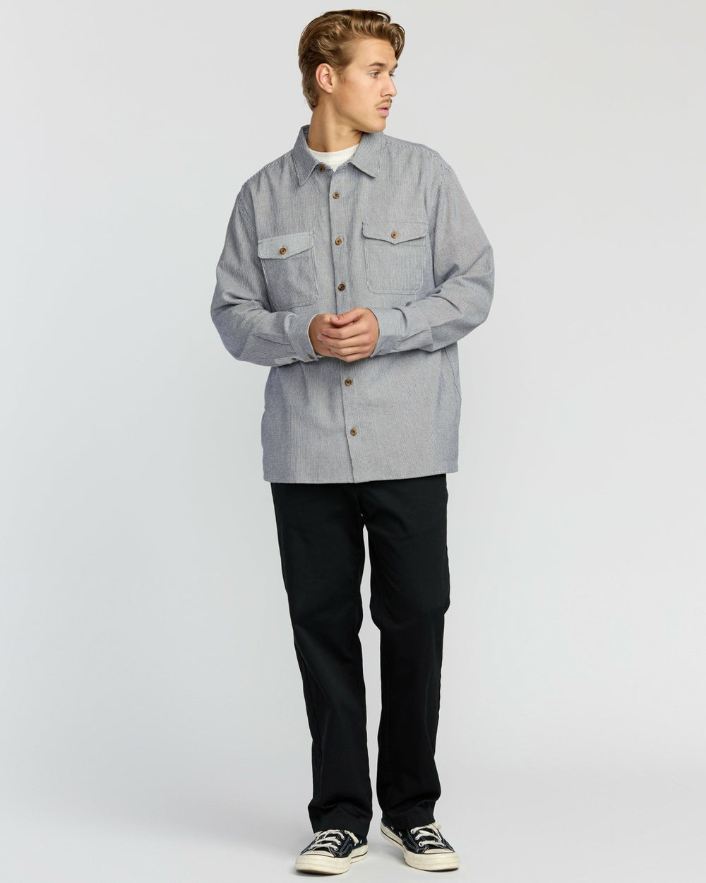 Austin Garage Long Sleeve Shirt - Stone Blue