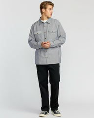 Austin Garage Long Sleeve Shirt - Stone Blue