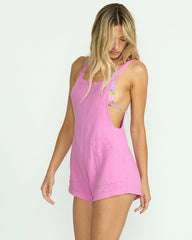 Beach Crush Romper - Bright Rose