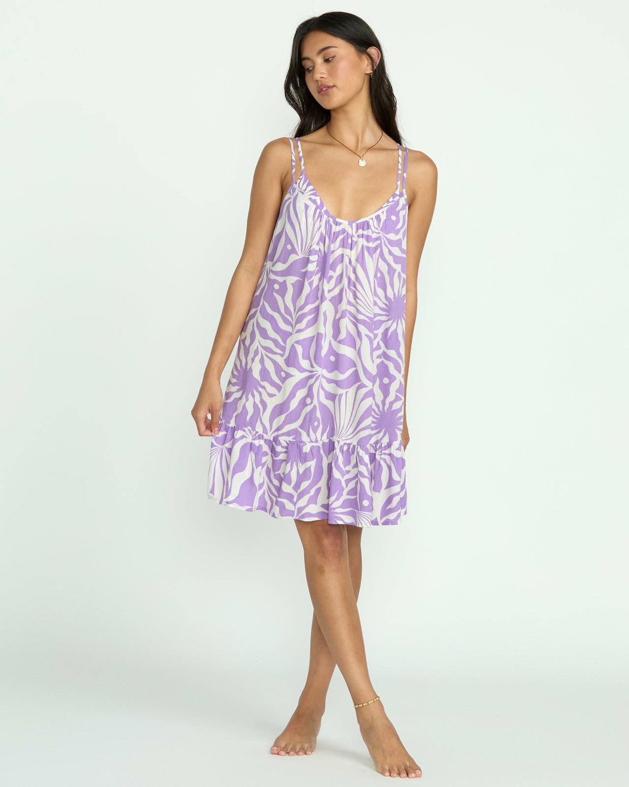Beach Vibes Print Cover-Up - Paradise Purple