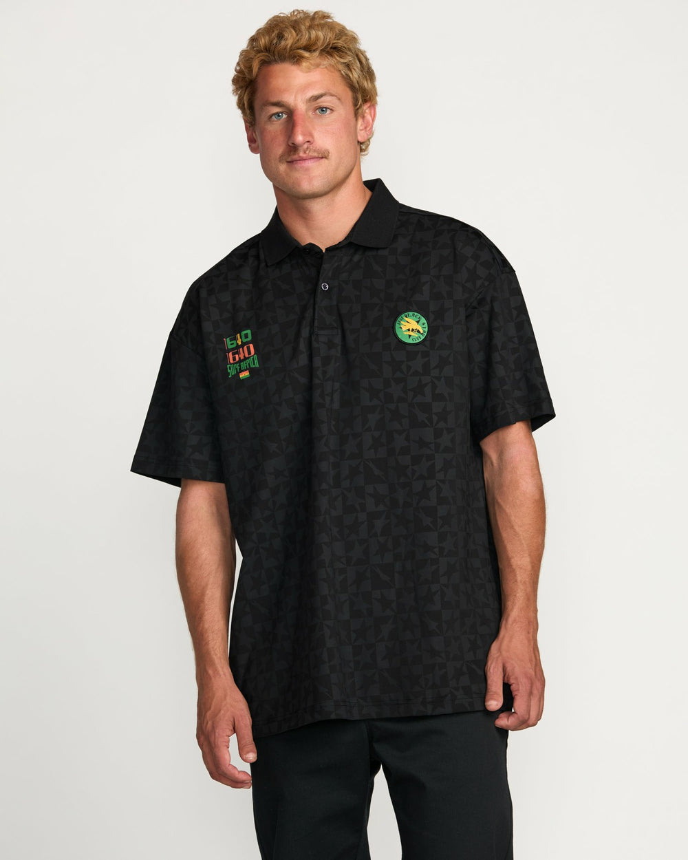 Billabong x Mami Wata Black Star Surf Club Short Sleeve Polo Shirt - B