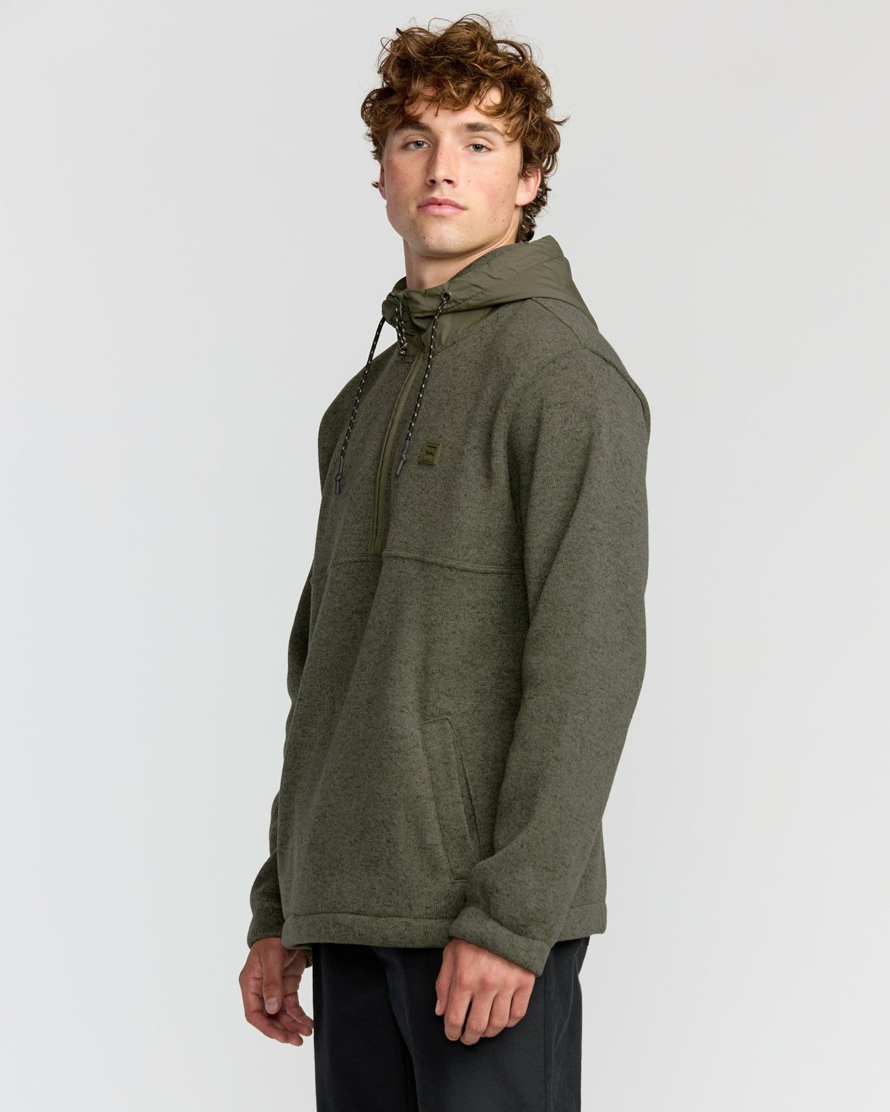 A/Div Boundary Hooded Half-Zip Pullover - Military Heather
