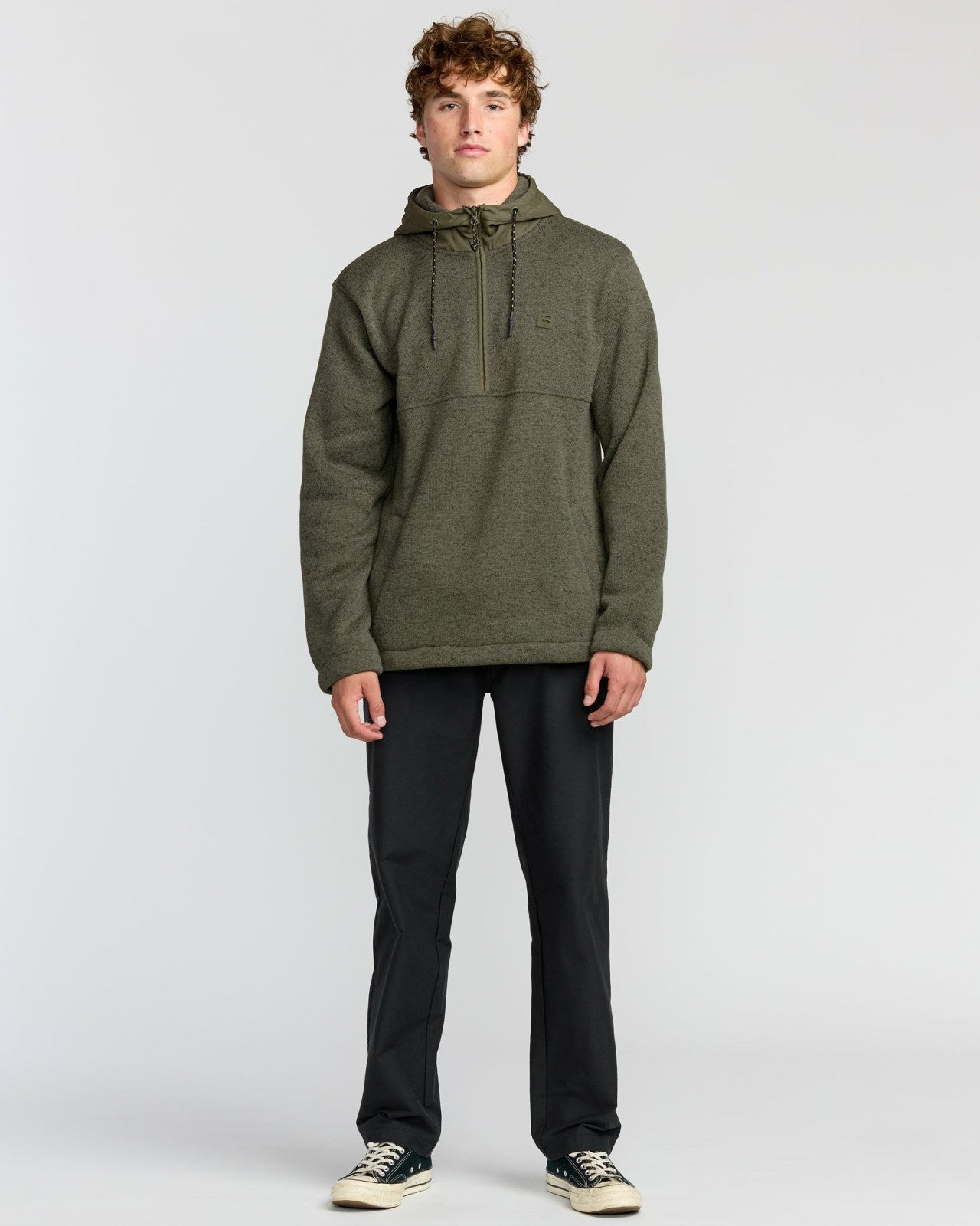 A/Div Boundary Hooded Half-Zip Pullover - Military Heather