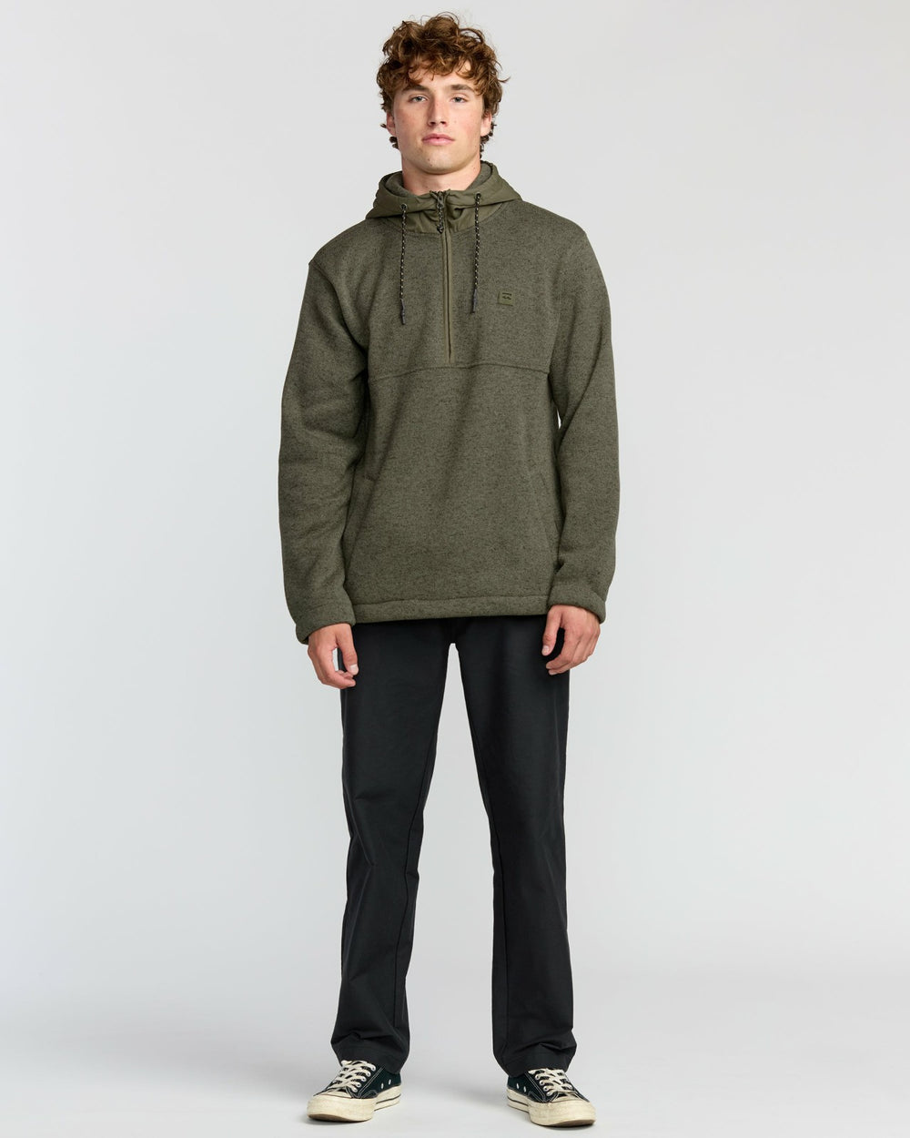 A/Div Boundary Hooded Half-Zip Pullover - Military Heather