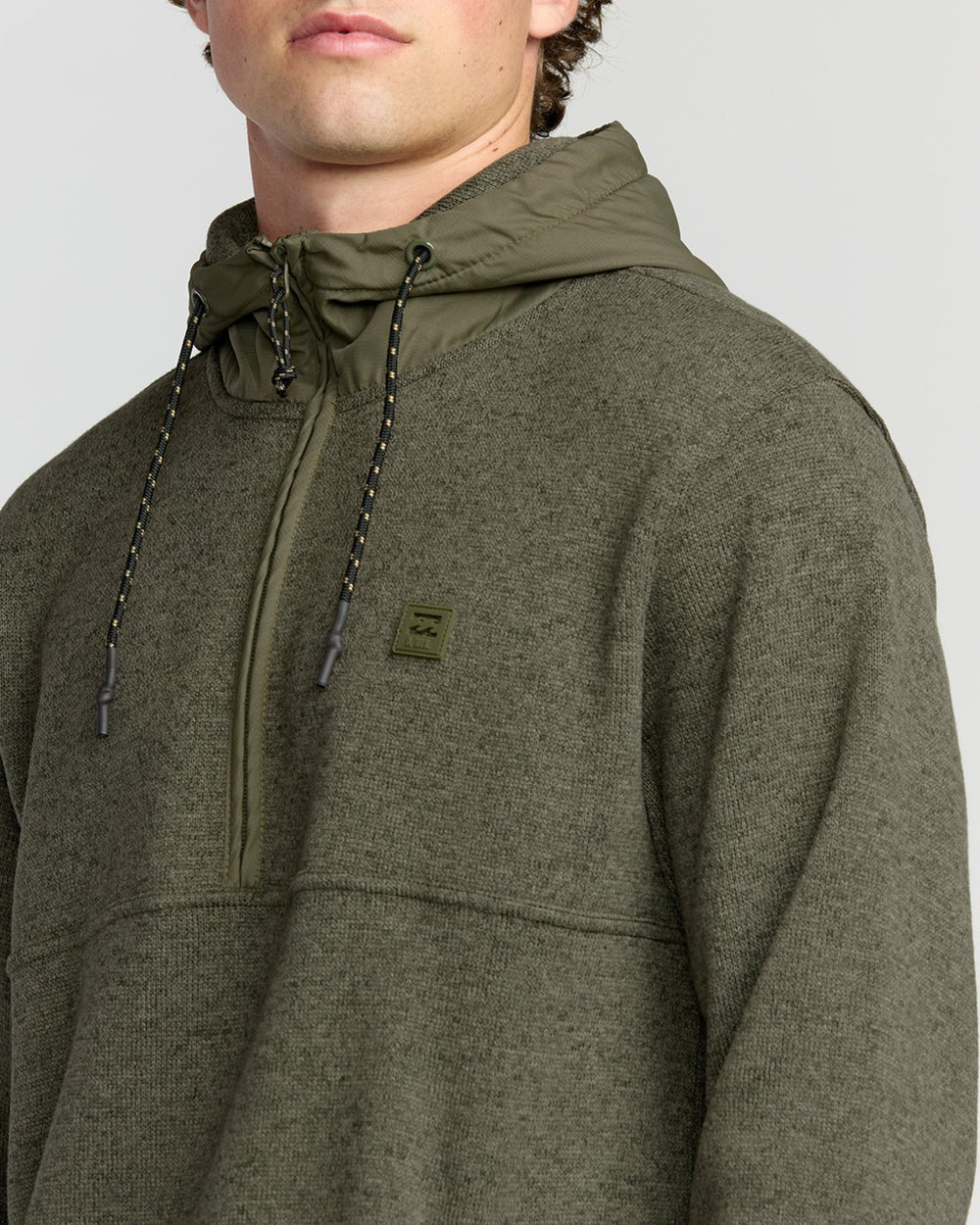 A/Div Boundary Hooded Half-Zip Pullover - Military Heather