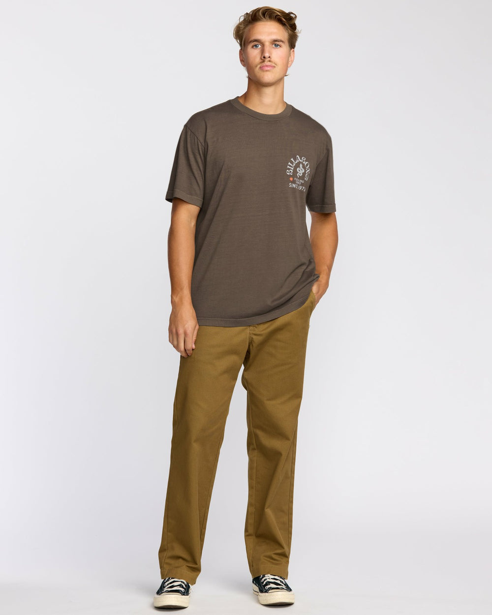 Coiled Premium Wave Wash Short Sleeve T-Shirt - Dark Brown
