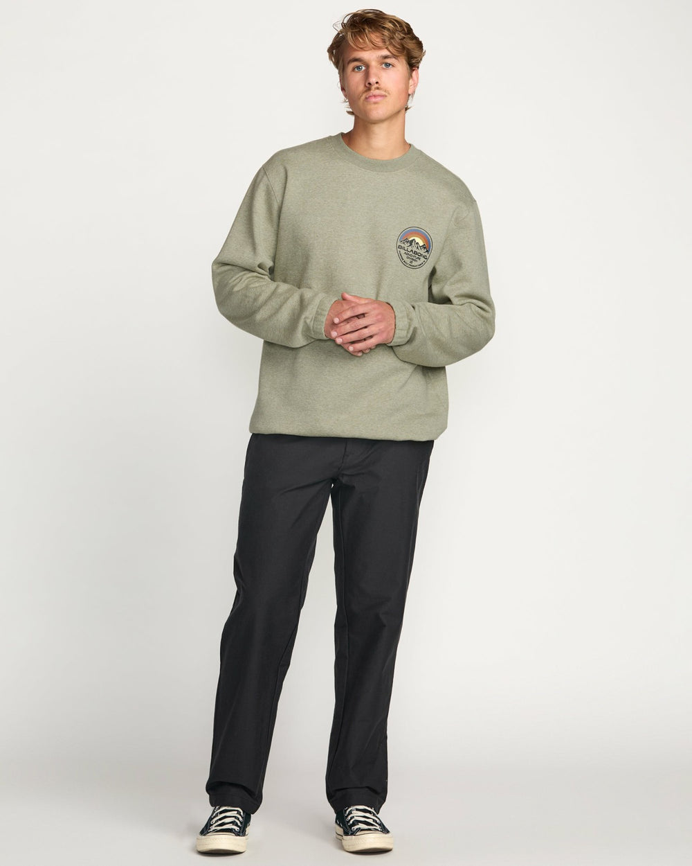 Compass Crew Sweatshirt - Sage Heather