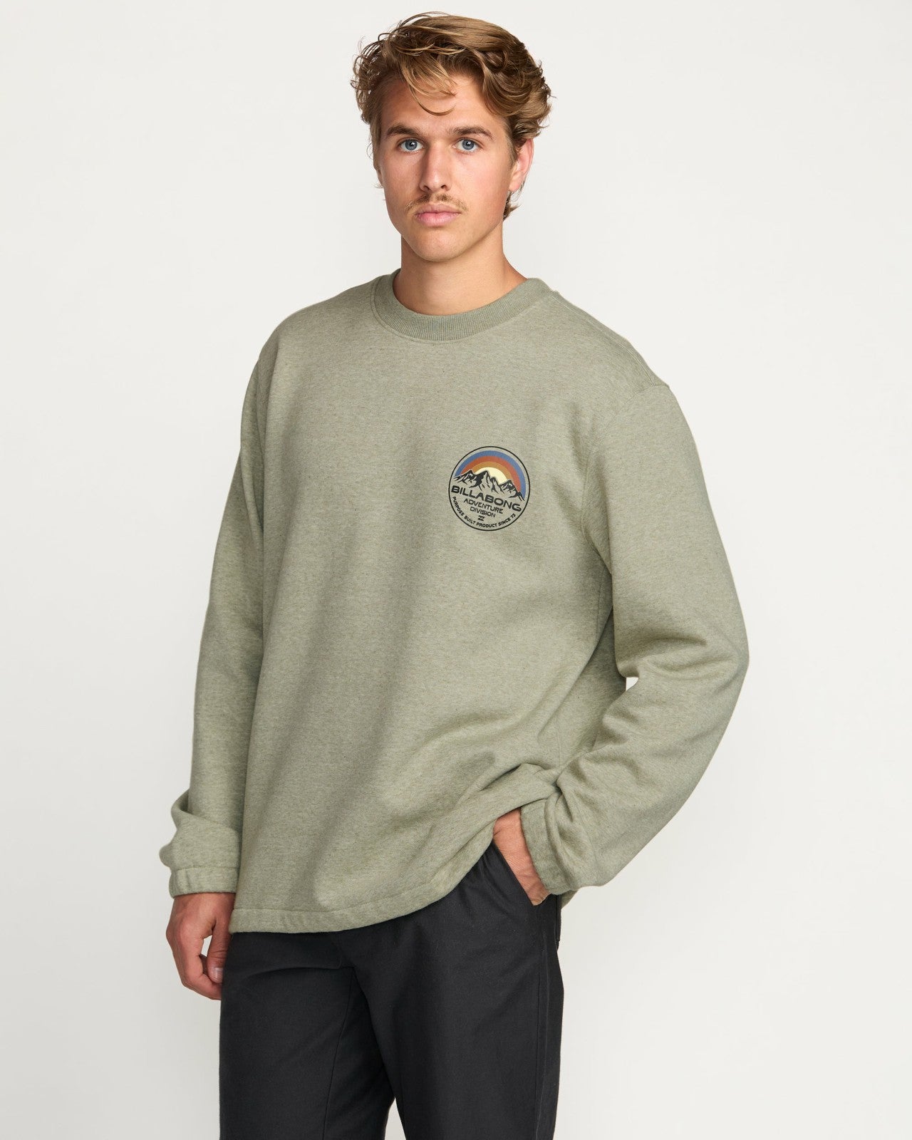 Compass Crew Sweatshirt - Sage Heather