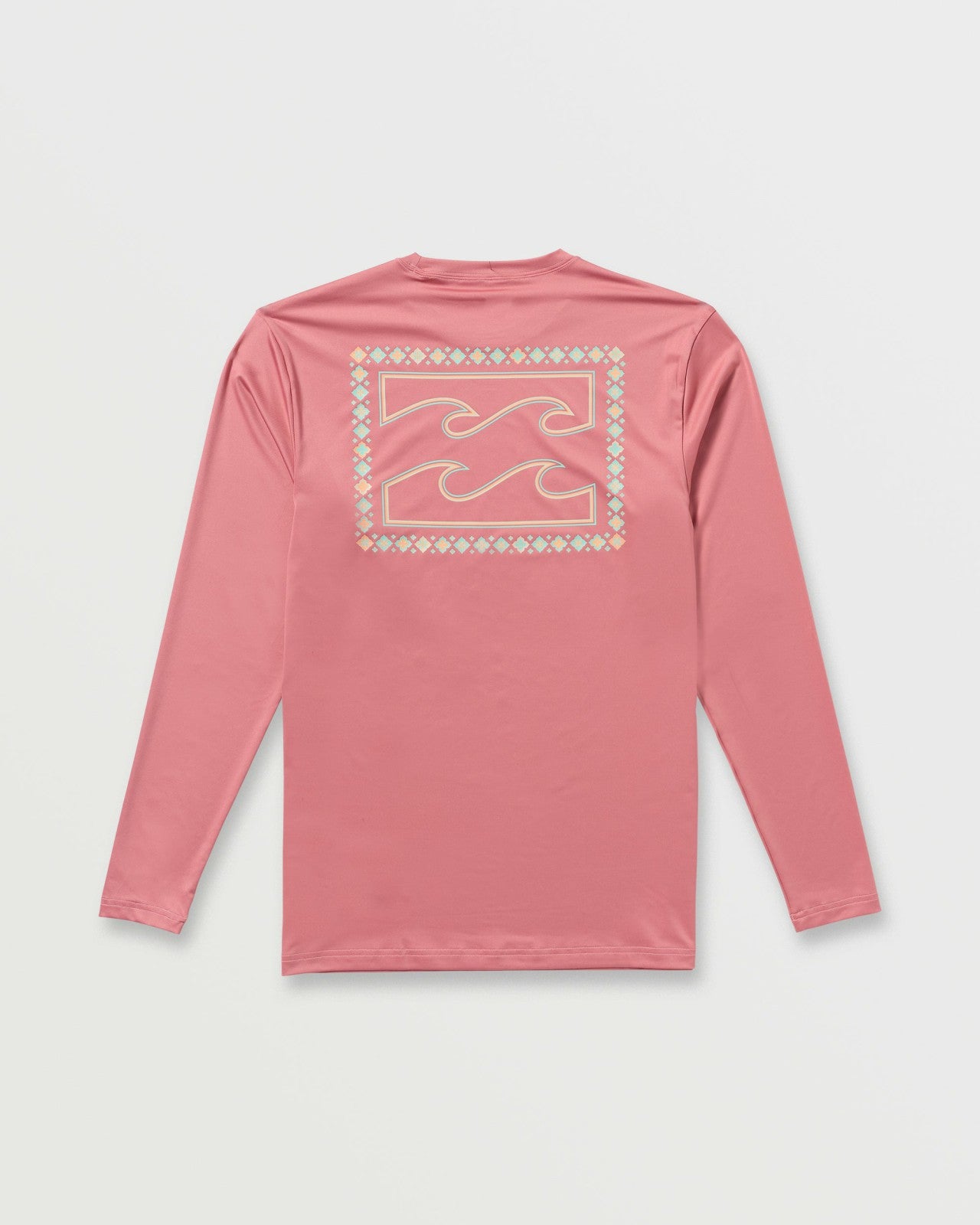 Crayon Wave Loose Fit Long Sleeve Surf Tee - Dusty Pink