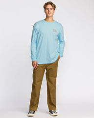 Crayon Wave Regular Long Sleeve T-Shirt - Coastal Blue