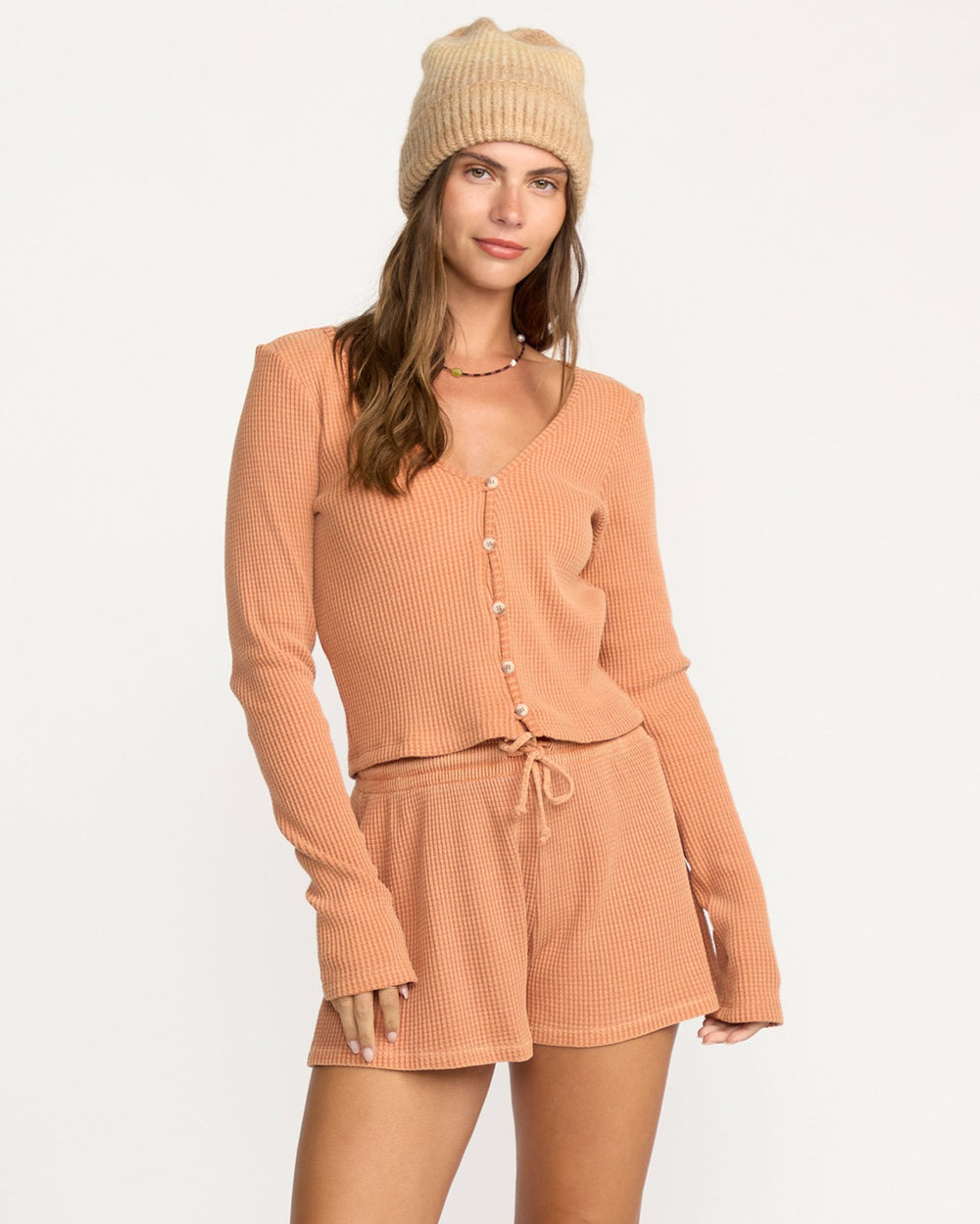 Debbie Vibes Knit Shorts - Sunburnt
