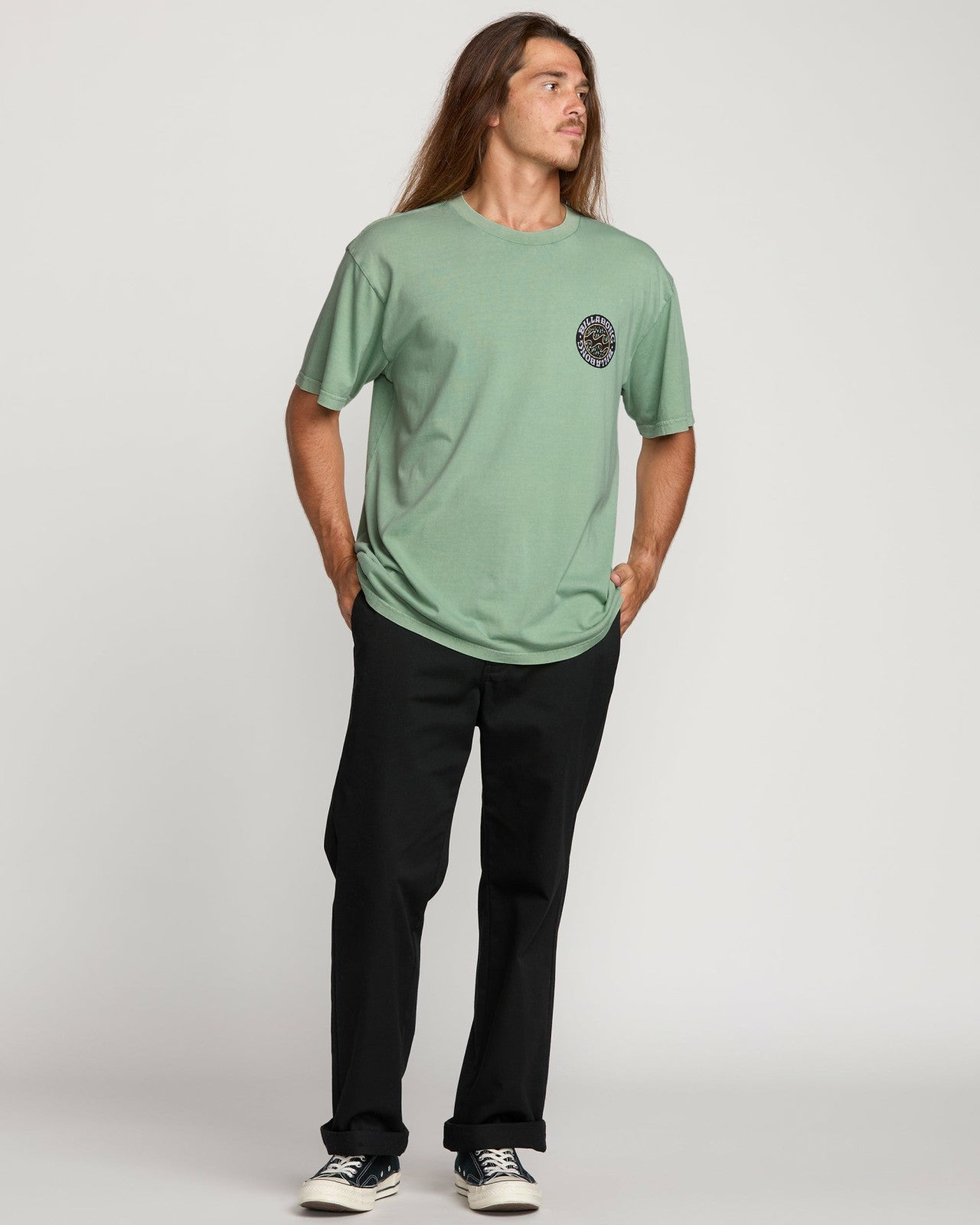 Decal Regular Wave Wash Tee - Mist Green