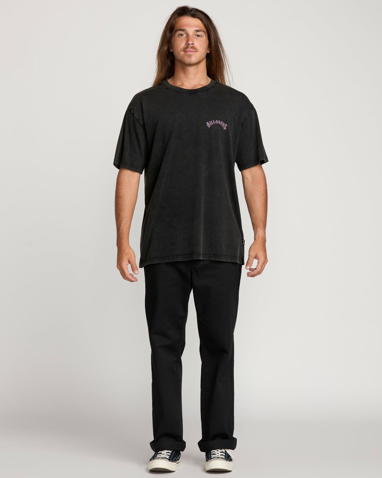 Decal Regular Wave Wash Tee - Washed Black