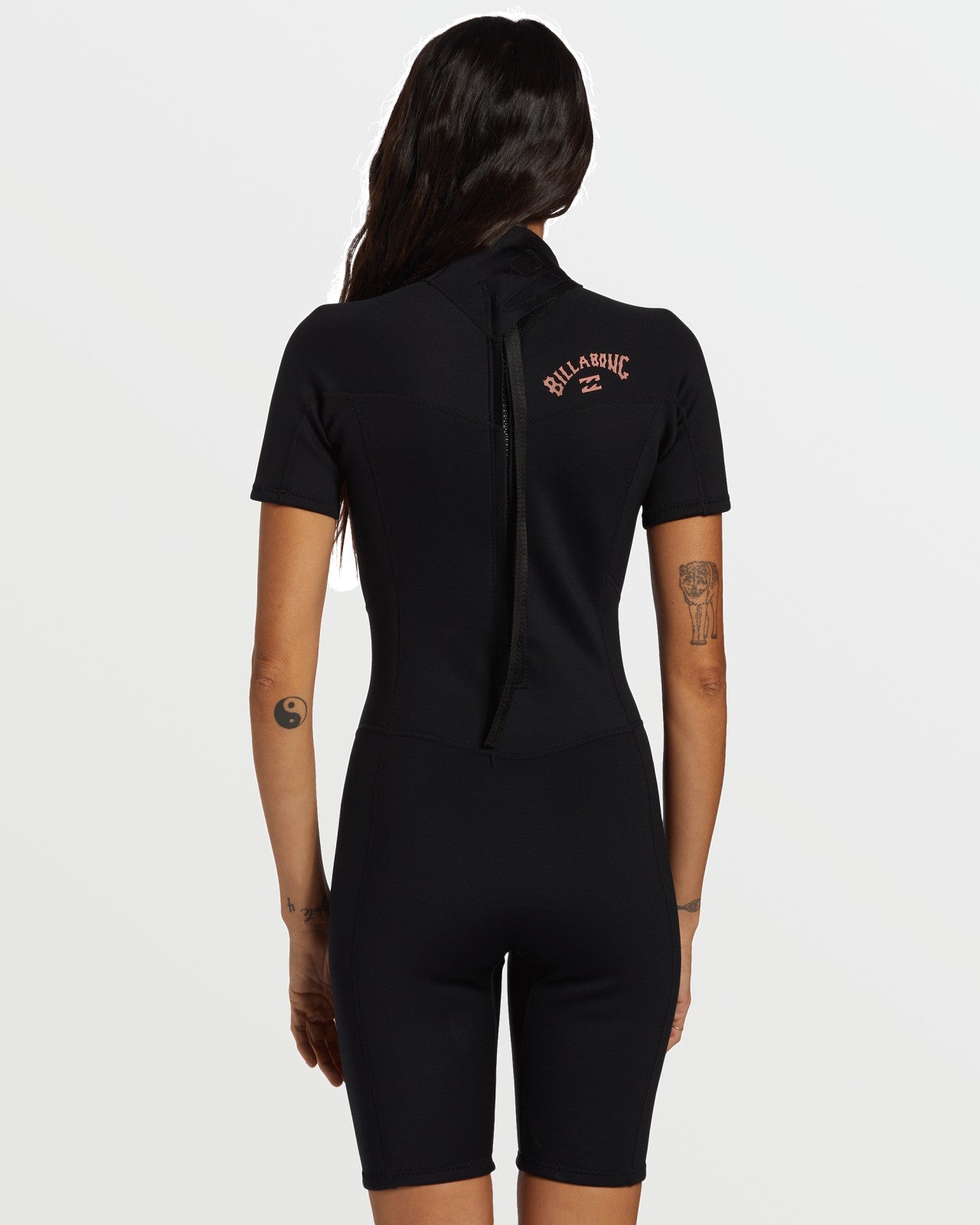 Foil Flatlock Short Sleeve Springsuit - Black