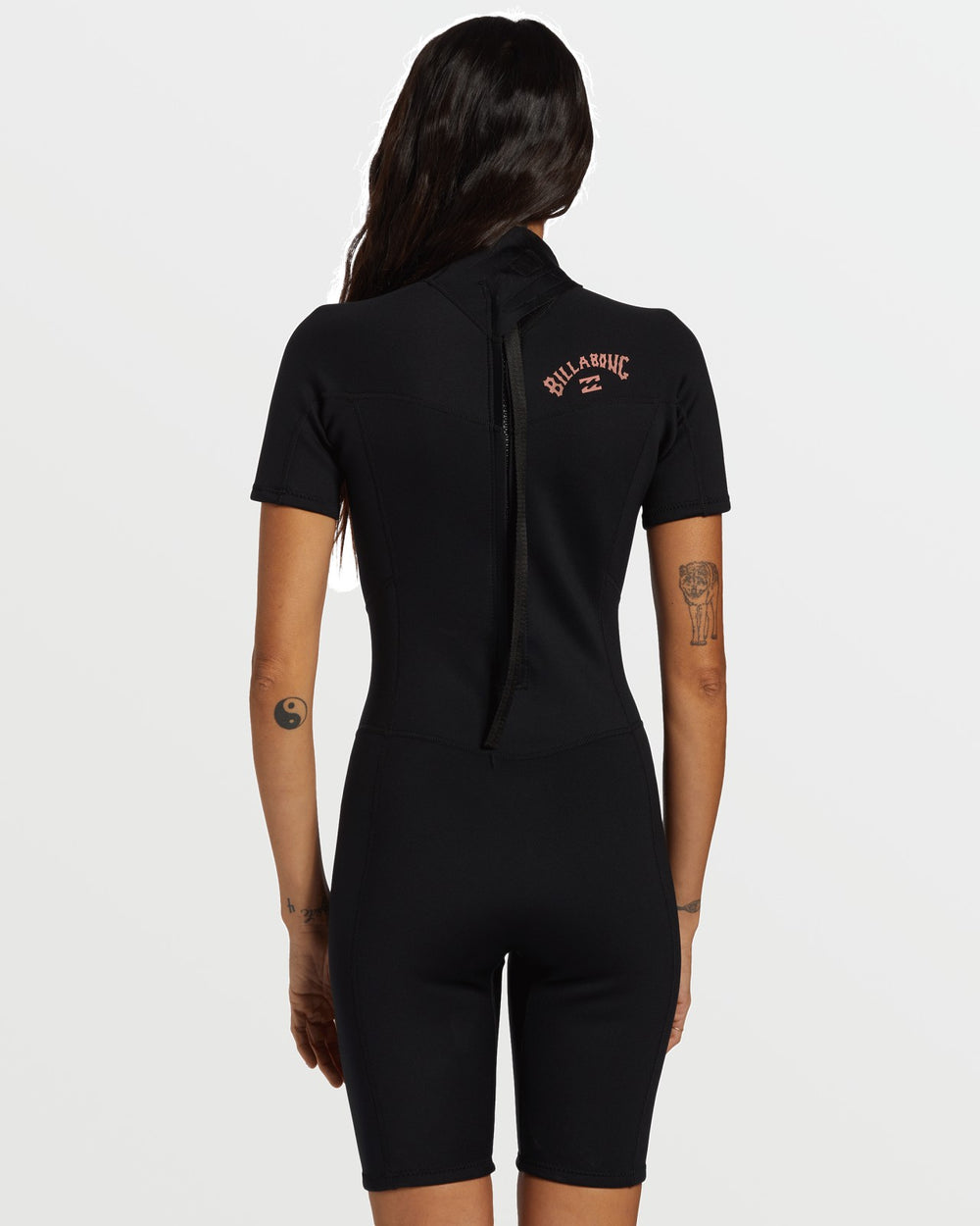 Foil Flatlock Short Sleeve Springsuit - Black