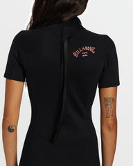 Foil Flatlock Short Sleeve Springsuit - Black