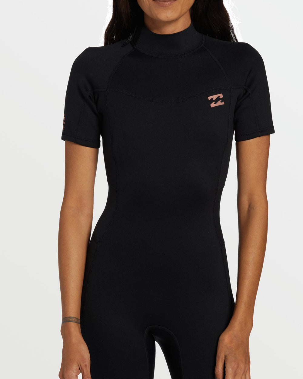 Foil Flatlock Short Sleeve Springsuit - Black