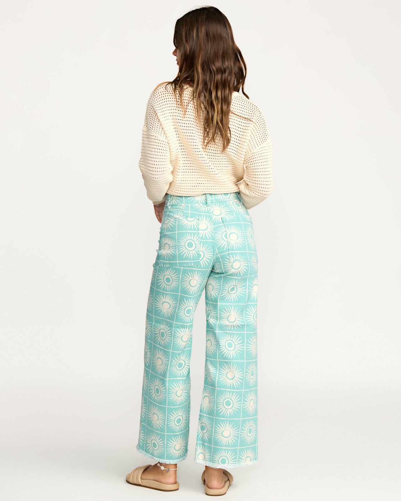 Free Fall Printed Twill Pants - Misty Blue