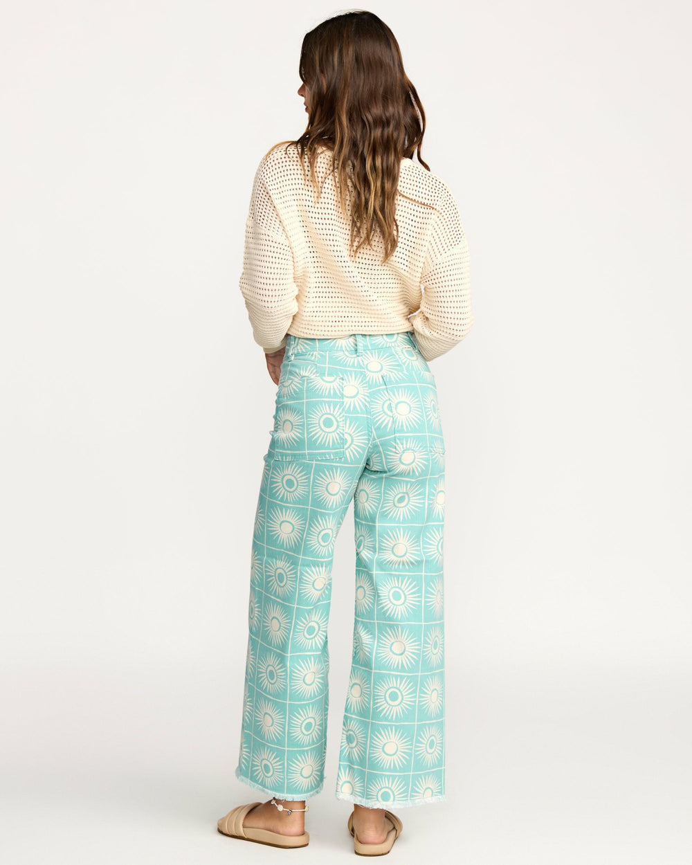 Free Fall Printed Twill Pants - Misty Blue
