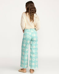 Free Fall Printed Twill Pants - Misty Blue