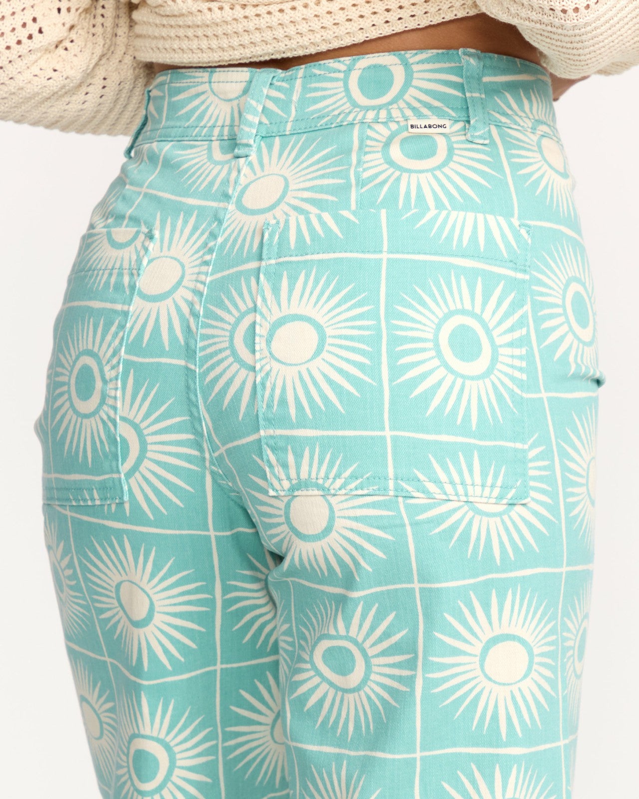 Free Fall Printed Twill Pants - Misty Blue