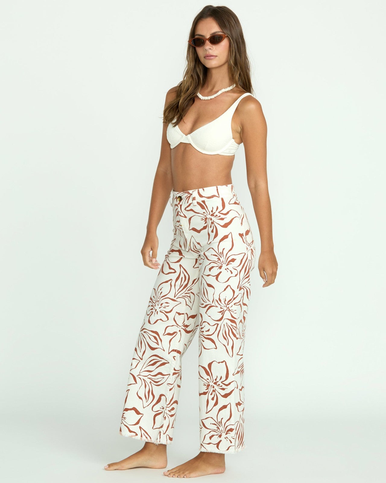 Free Fall Printed Twill Pants - Salt Crystal