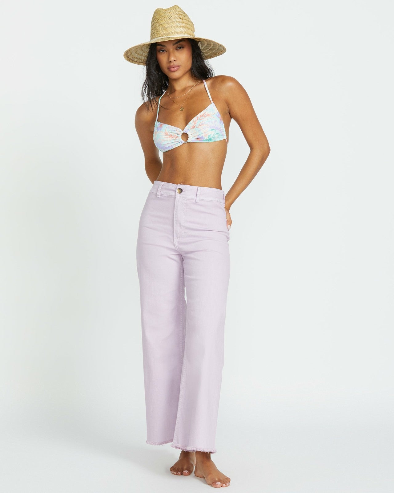 Free Fall High-Waist Pants - Amethyst Smoke