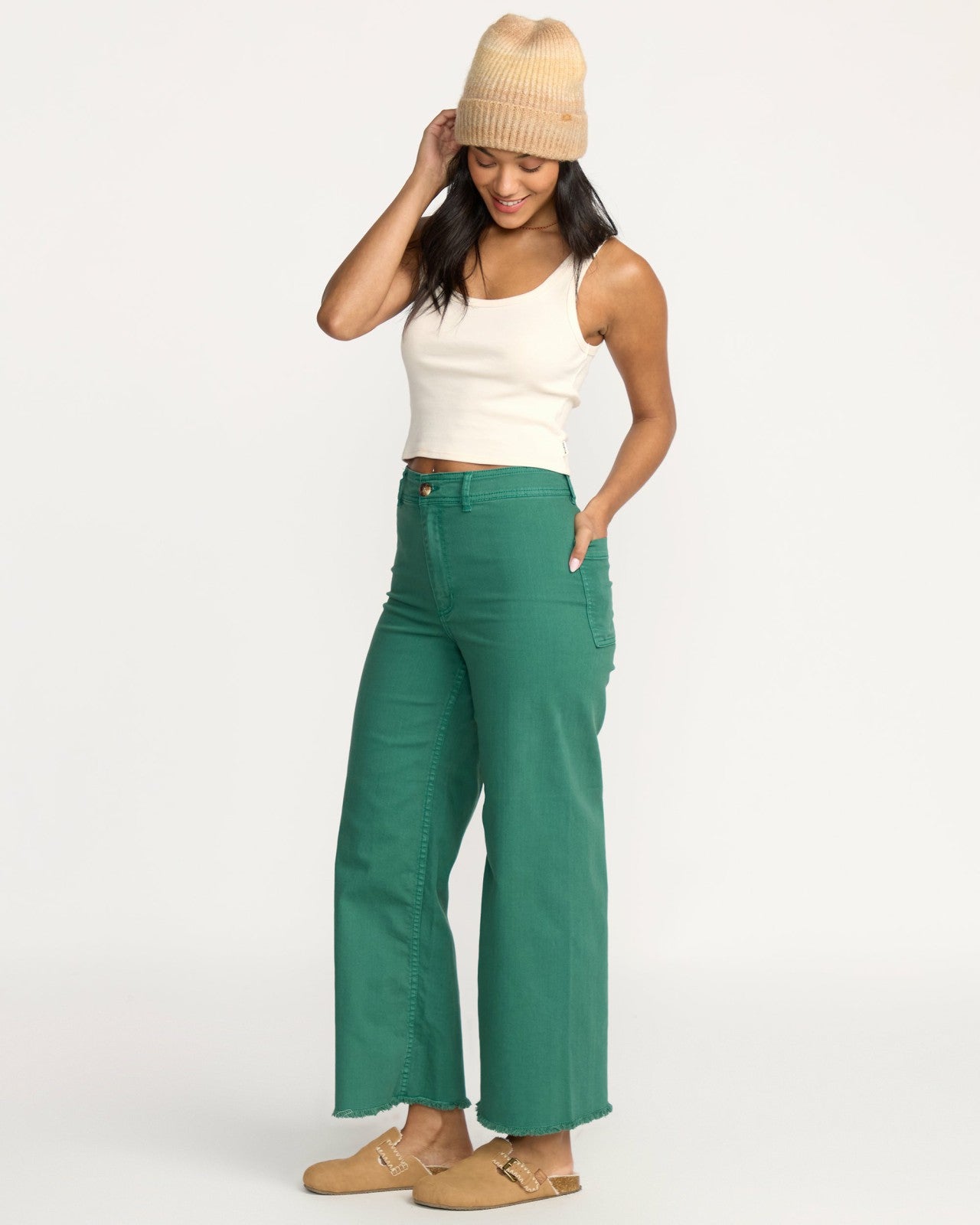 Free Fall High-Waist Pants - Evergreen