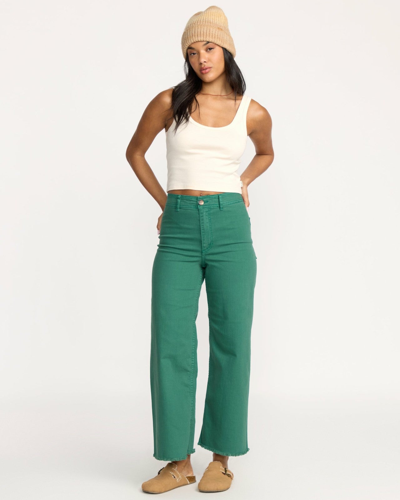 Free Fall High-Waist Pants - Evergreen