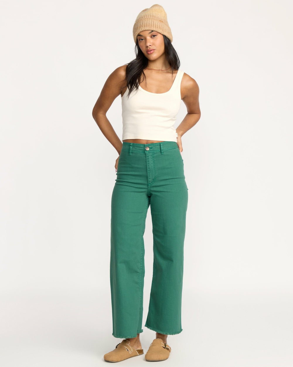 Free Fall High-Waist Pants - Evergreen