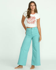 Free Fall High-Waist Pants - Misty Blue