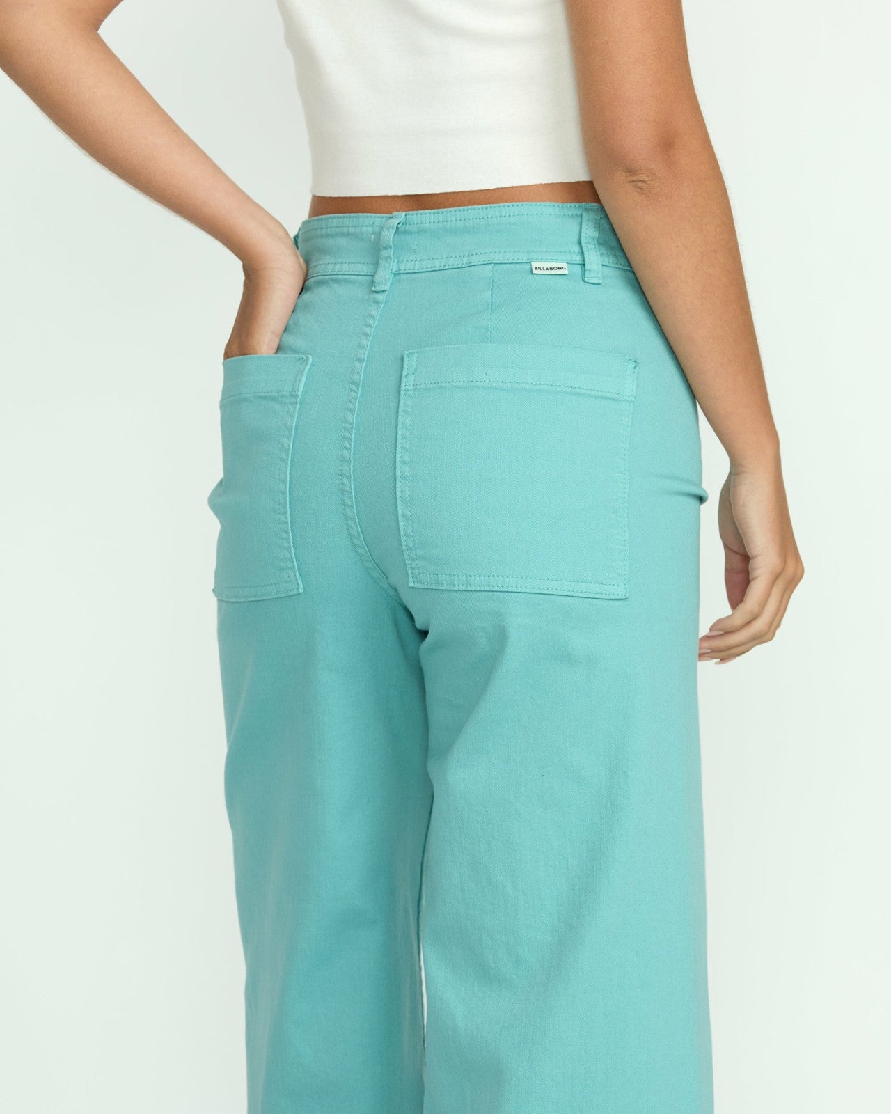 Free Fall High-Waist Pants - Misty Blue