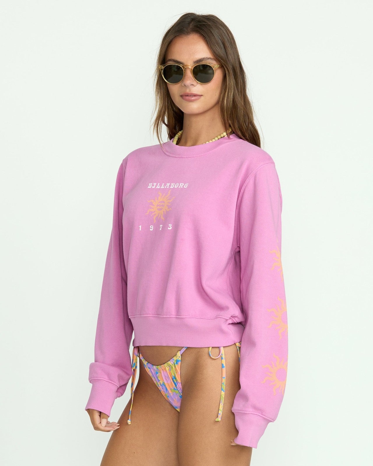From Paradise Crewneck Sweatshirt - Bright Rose