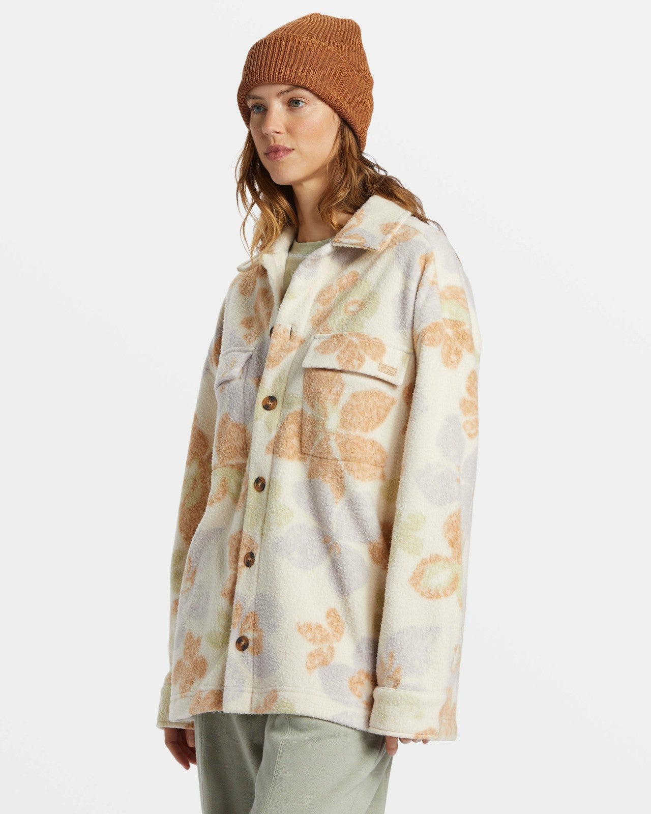 Happy Camper Shacket Button Sweater - Summer Rain