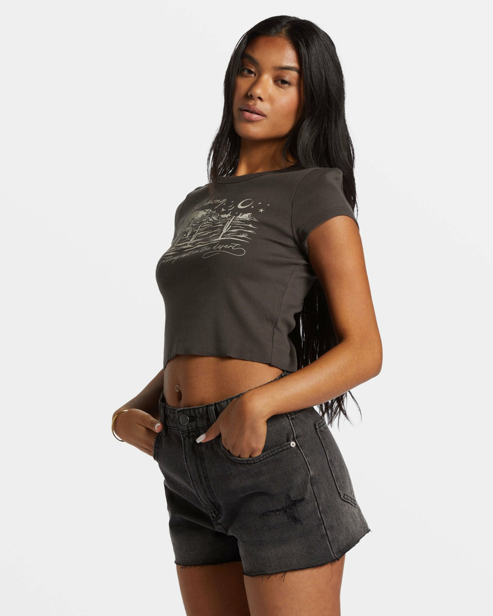 High Tides Denim Shorts - Fade To Black