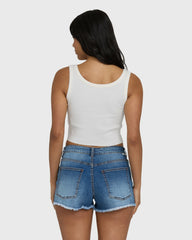 Hula Club Rj Tank Top - Salt Crystal