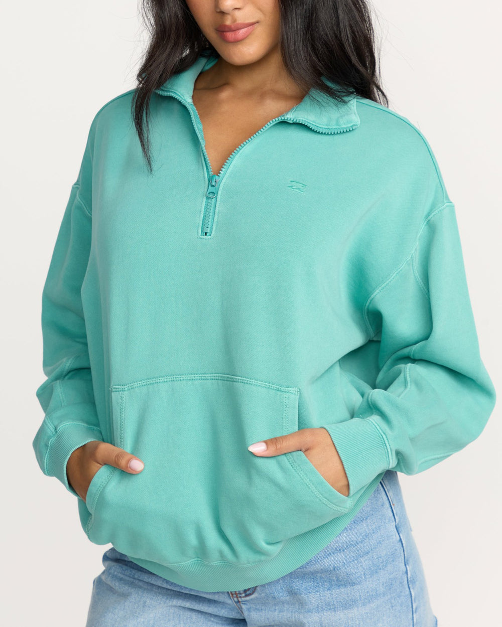 Hula Half Zip Sweatshirt - Blue Bird