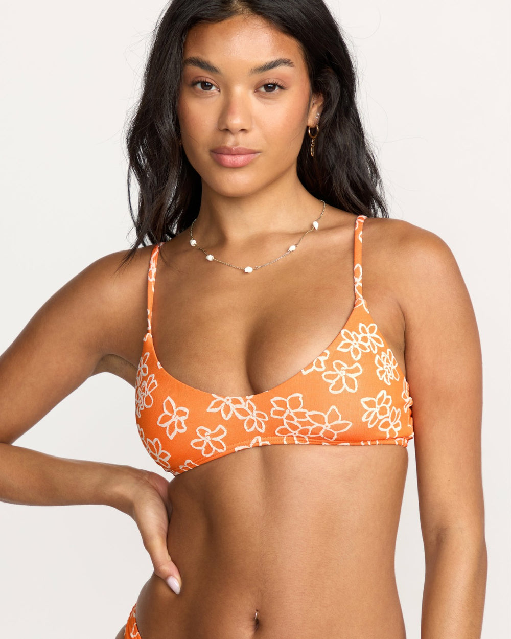 Josie Have It All V Bralette Bikini Top - Orange Pop