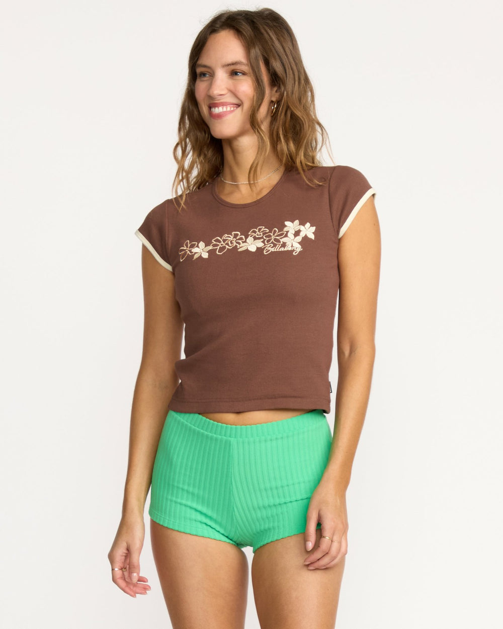 Josie Ringer Short Sleeve T-Shirt - Espresso