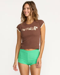 Josie Ringer Short Sleeve T-Shirt - Espresso
