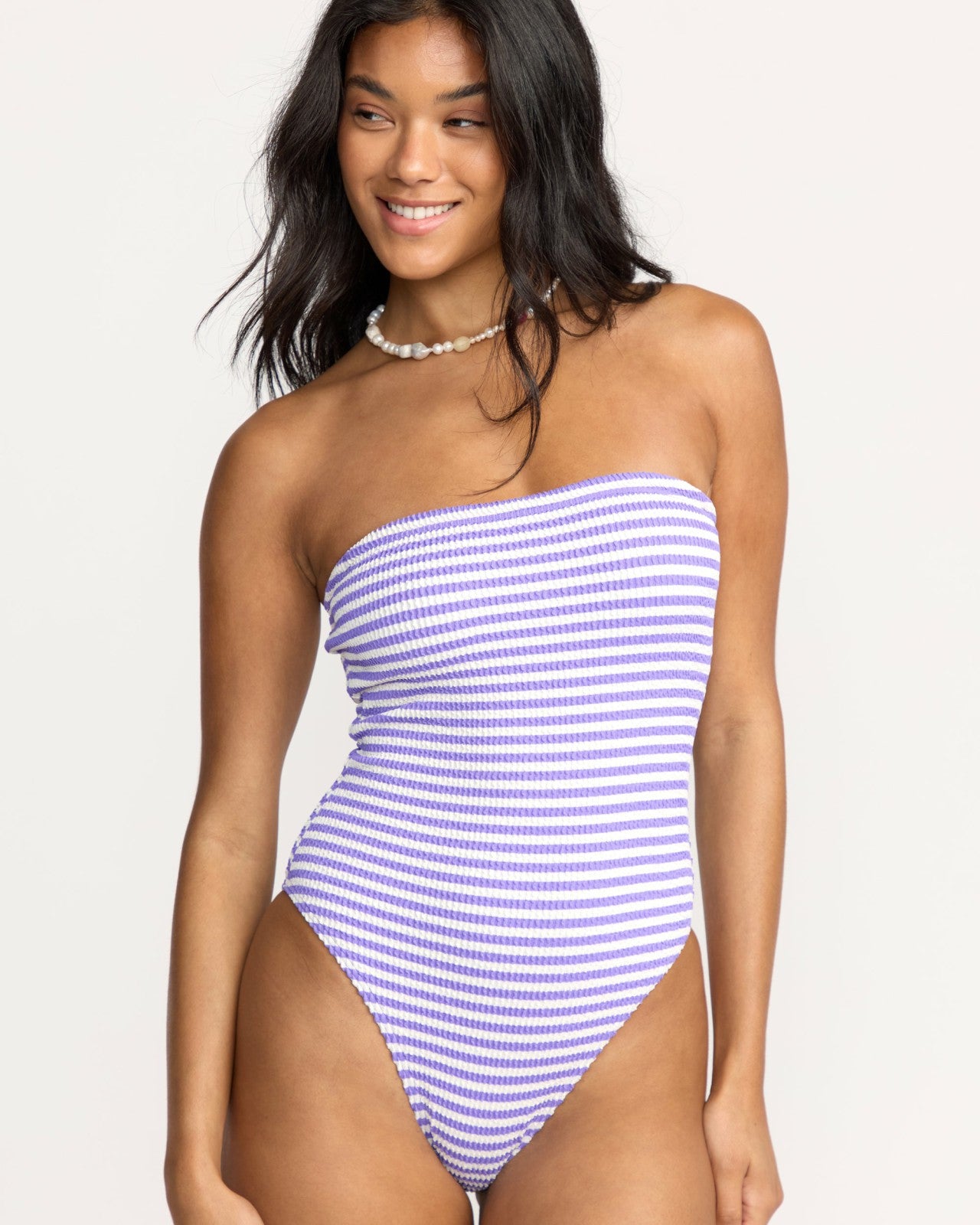 Josie Summer Hi Tully One-Piece Swimsuit - Purple Punch